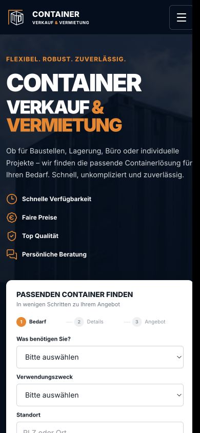 Containion in der Mobilansicht